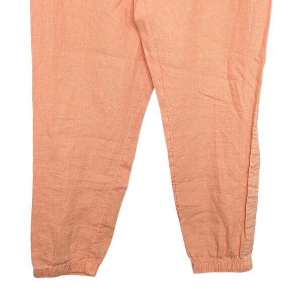 NEW Athleta Cabo Tide Linen Jogger Pants 14 Cactus Peach Orange Pull On Casual - Picture 4 of 13